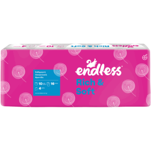 Endless Rich & Soft 105g 4φυλλο 10 Ρολά (9 πακέτα 10 ρολών)